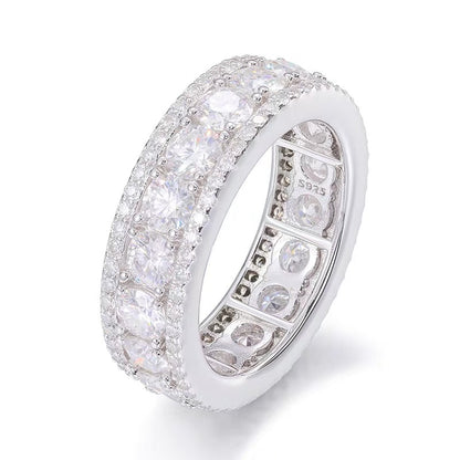 925 full diamond hip-hop style moissanite ring, couple ring