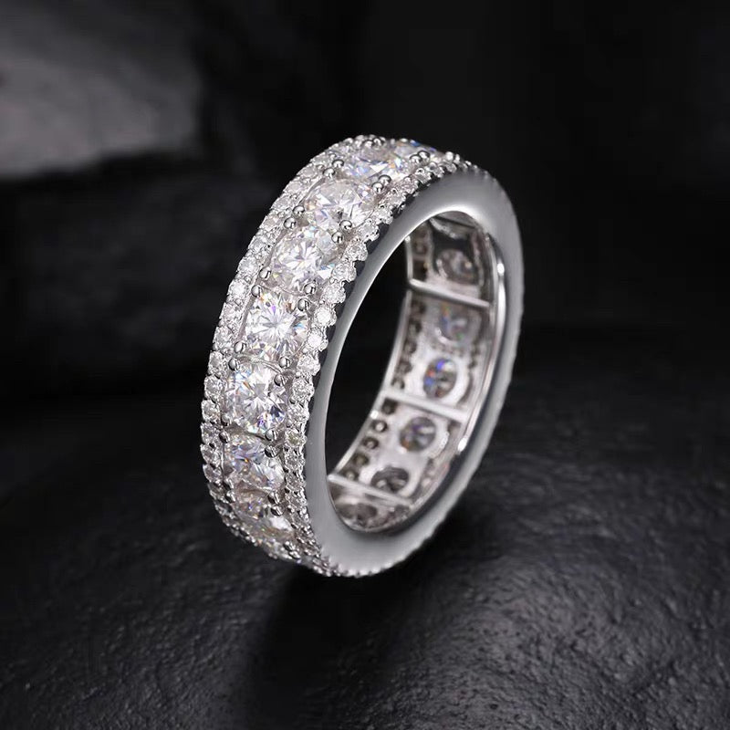 925 full diamond hip-hop style moissanite ring, couple ring